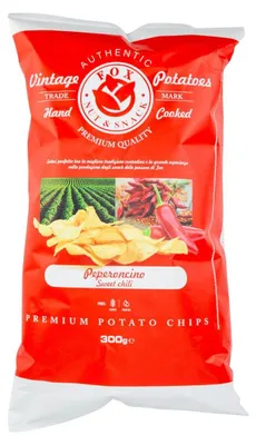 Immagine prodotto di Fox Italia Chili Chips 300g – Snack di patatine al peperoncino croccanti e piccanti