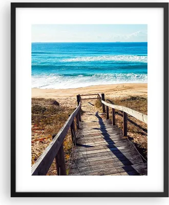 Produktbild von Gerahmtes Poster - Schwarzer Rahmen - Meer Strand Eintritt - 40x50 cm - Wand Bild - Wanddeko - Wandbilder - Kunstposter - Wandposter - Bilderrahmen - Bilder - Kunstdruck - Wandbild - P2BPA40x50-4359