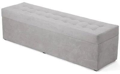 Obrázok produktu pre MG Design, šedá taburetka s úložným priestorom, 45x160 cm - úložný priestor 190 litrov, nosnosť do 300 kg, stabilná a ľahko udržiavateľná, vhodná do obývačky, spálne a chodby
