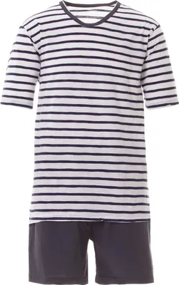Produktbild von Pyjama Set Shorty - Gestreift, Farbe:weiß, Größe:M