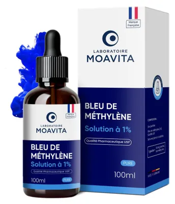 Methylenblau 1% Lösung 100 ml – USP ≥ 99% – Amberglas mit Pipette