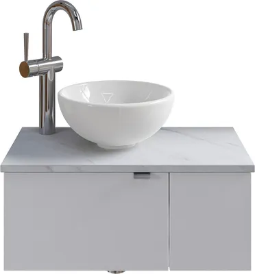 Produktbild von Pelipal Serie 6915 SET-044-052 Waschtisch mit Unterschrank bestehend aus: Keramik-Aufsatzbecken, Waschtischplatte, Waschtischunterschrank