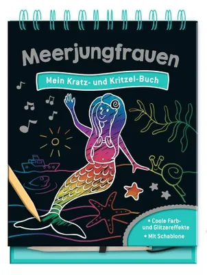 Produktbild von Meerjungfrauen - Mein Kratz- und Kritzel-Buch, 15 Kratzseiten für Kinder ab 5 Jahren