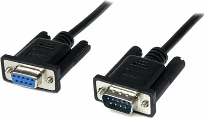 Immagine prodotto di StarTech.com Cavo modem nullo seriale DB9 RS-232 da 1 m - nero - maschio/femmina - cavo modem nullo a 9 pin - cavo modem nullo - da DB-9 (W) a DB-9 (M) - 1 m - nero - per P/N: 1P3FPC-USB-SERIAL, ICUSB2321F, ICUSB2324, ICUSB2324I, ICUSB232PRO, ICUSB232V2