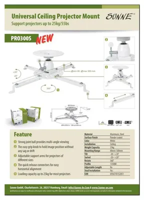 Produktbild von DH Beamer Sunne weiß universal 135mm