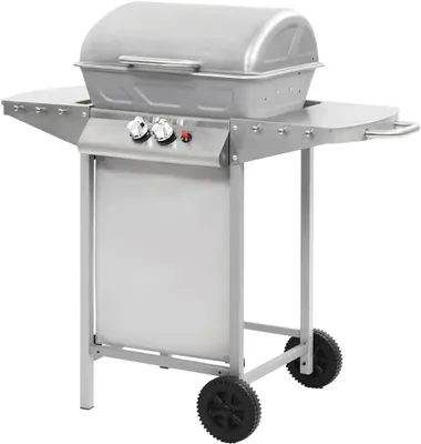 Productafbeelding van Gas Barbecue Grill - Buitenkeuken - Zomerse Maaltijden - Twee Kookzones - 108 x 55 x 100 cm - Zilver