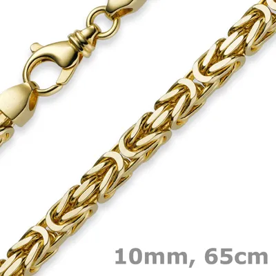 Produktbild von 10mm Königskette Kette Halskette aus 585 Gold Gelbgold 65cm Herren