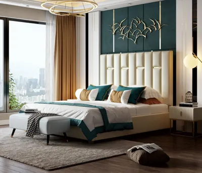 Immagine prodotto di Camera da letto letto matrimoniale 150/180x200cm metallo Nuovi letti hotel in pelle
