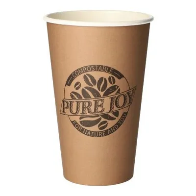 Produktbild von Trinkbecher, Pappe 0,4 l Ø 9 cm · 13,9 cm braun "Pure Joy"