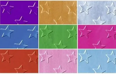 Produktbild von Alu-Sternchenkarton 300g/qm 50x70cm VE=10 Bogen 10 Farben sortiert