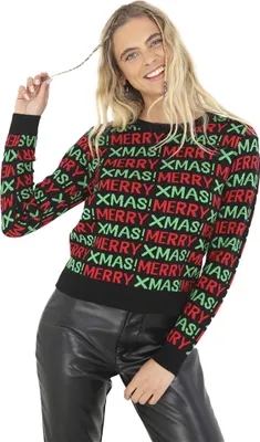 Immagine prodotto di Brave Soul - Maglione da donna e da uomo con motivo di ripetizione natalizia 1634 (S) (Nero)