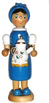 Produktbild von Räuchermann / Räucherfrau " Kaffeefrau / Teefrau Oma " (raucht aus Kanne)