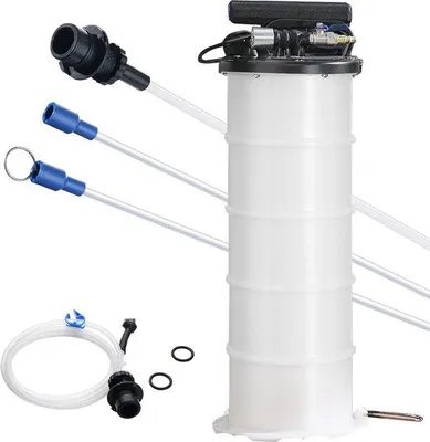 Productafbeelding van Handbediende pneumatische zuigpomp voor vloeistoffen, 6,5 liter (1,74 gallon), met oliepeilindicator en zuigslang voor het verwijderen van vloeistoffen uit voertuigen
