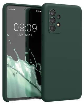 Produktbild von kwmobile Handyhülle für Samsung Galaxy A52 / A52 5G / A52s 5G Hülle - Case Silikon - Kabelloses Laden - Schutzhülle Cover in Moosgrün