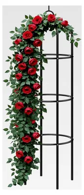 Produktbild von Rosenbogen 240x140x37cm aus Metall, stabil, rostbeständig, pulverbeschichtet, schwarz, Rankgitter, Rankhilfe, Gartenbogen