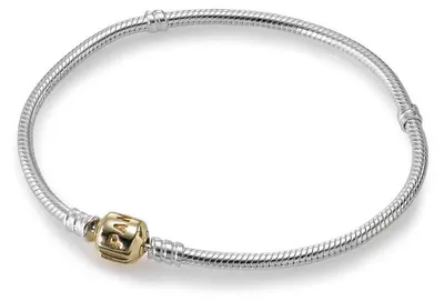 Produktbild von PANDORA Armband Damen Moments Schlangenkette Kugelverschluss Silber Gold 590702HG-17