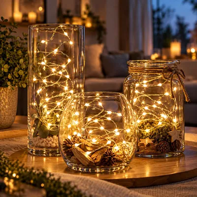3 Stück 30er LED - Batteriekette warmweiß