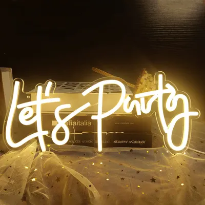 Zdjęcie produktu dla Let's Party neonowa dekoracja świetlna neonowa neonowa neonowa neonowa neonowa dekoracja ścienna LED neonowa dekoracja do pokoju gier sypialnia ściana bar ślubna impreza prezenty dekoracja