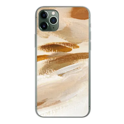 Produktbild von MuchoWow® Handyhülle Schutzhülle Hülle für iPhone 11 Pro Max Farbe - Beige - Weiß Silikon Softcase Handy Hülle - Schutz
