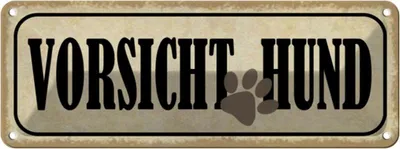 Produktbild von vianmo Blechschild 10x27 cm Vorsicht Hund Tier Haustier