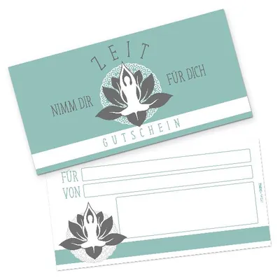 Produktbild von itenga Geschenkgutschein Wellness Yoga (Motiv 5), Postkarte zum Ausfüllen