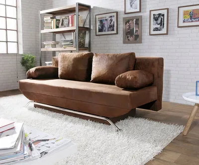 Produktbild von DELIFE Schlafsofa Cady 200x90 cm Braun Antik Optik Bettkasten
