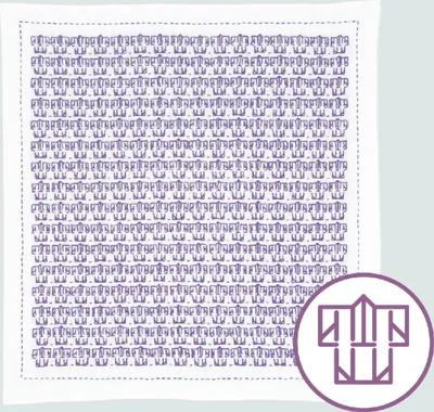 Produktbild von Olympus Hitomezashi Sashiko Stickpackung "Hana Fukin Kimono", Stoff bedruckt, 34x34cm, Original aus Japan