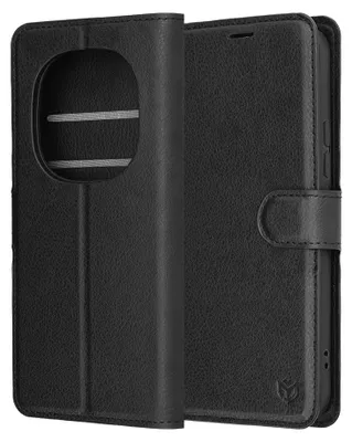 Produktbild von Techsuit – Leather Folio Leder-Klapphülle für Xiaomi Redmi Note 15 Pro+ 5G / Poco M8 Pro 5G – schwarz