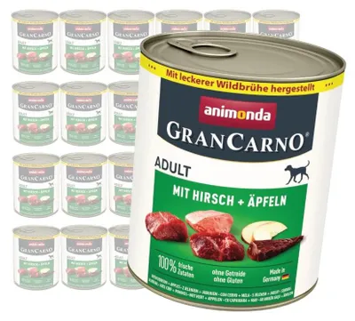 Zdjęcie produktu dla Animonda GranCarno Adult 24x800g Mokra Karma Dla Psa z Jeleniem i Jabłkiem