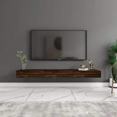 Produktbild von Skye Decor, Hochwertiger TV-Ständer aus Walnuss, 140 cm, Wandmontage, 100% Melamin