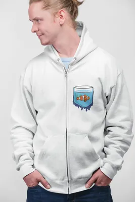 Produktbild von D&B Uni Hoodie ZIPPO00012 Fish Weiß-Größe S