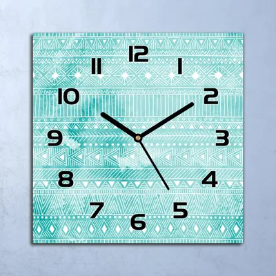 Produktbild von Wanduhr Echt-Glas-Küchenuhr Geometrische Muster Quarz 30x30 Deko Bilder