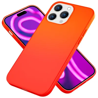 Zdjęcie produktu dla Etui Neon do iPhone 15 Pro Silicone Case Kolorowe, smukłe etui na telefon komórkowy, pomarańczowe