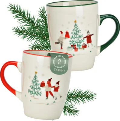 Produktbild von Weihnachtstassen Set Design mit Geschenk-Motiv, Kaffeetasse 330 ml