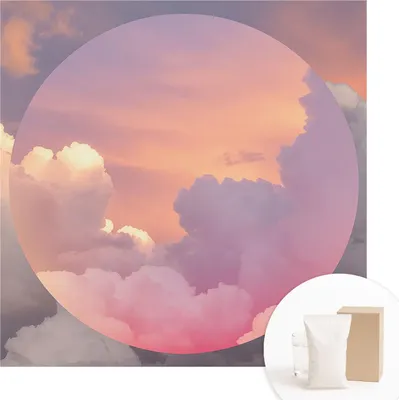 Produktbild von Fototapete - Wandbilder für Wohnzimmer - 250x250 cm - Dekorative Wandfolie - Modernes Design für Wanddekoration - Tapeten für Innenräume - Ätherische Wolken