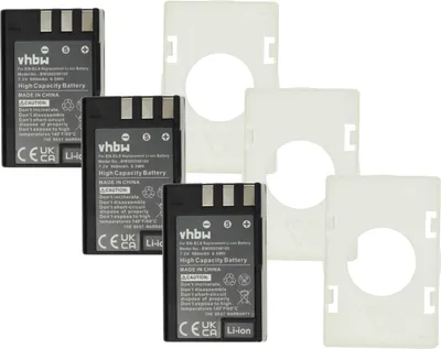 Produktbild von vhbw 3x Akku kompatibel mit Nikon D3000, D40, D40x, D5000, D60 Kamera (900 mAh, 7,2 V, Li-Ion)