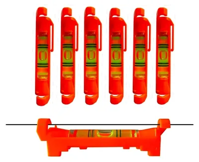 Produktbild von 6 Stück Schnurwasserwaagen für Bau- und Maschinenbau (Rot)