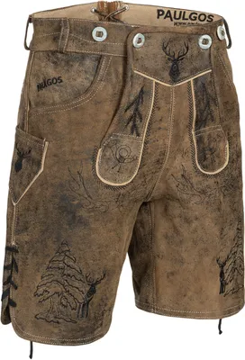 Produktbild von PAULGOS Herren Trachten Lederhose Kurz - HK5 ANTIK - Echtes Leder - in 3 Farben erhältlich - Größe 44 - 60