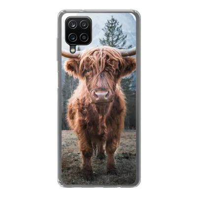Produktbild von MuchoWow® Handyhülle Schutzhülle Hülle für Samsung Galaxy A12 Schottischer Hochländer - Kuh - Tiere - Berg - Natur Silikon Softcase Handy Hülle - Bild