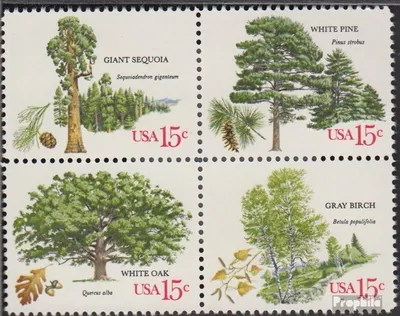 Produktbild von Briefmarken USA 1978 Mi 1364-1367 Viererblock (kompl.Ausg.) postfrisch Bäume - Amerikanischer Försterverband