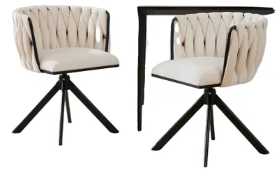 Obrázek produktu pro Jídelní židle, otočná o 180°, ergonomický design, BÍLÁ