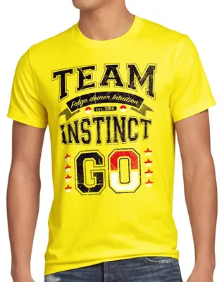 Produktbild von style3 Team Gelb Instinct Herren T-Shirt Intuition Instinkt