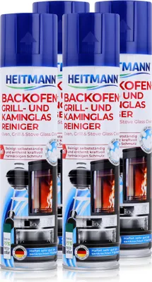 Produktbild von Heitmann Backofen-Grill und Kaminglas Reiniger 400ml - Löst Schmutz (4er Pack)
