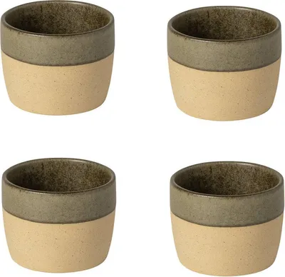 Immagine prodotto di Tazza da caffè Costa Nova verde oliva - Set di 4 - Fatta a mano in Portogallo - 20 cl | H 6,6 cm