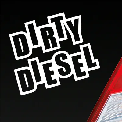 Produktbild von Auto Aufkleber Dirty Diesel Dreckig Hoher Verbrauch Sprit 12x10 cm Weiss Glanz Sticker Heckscheibenaufkleber
