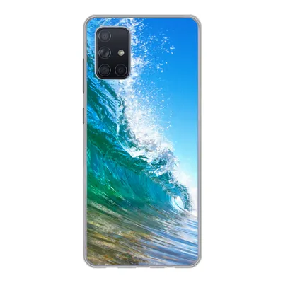 Produktbild von MuchoWow® Handyhülle Schutzhülle Hülle für Samsung Galaxy A51 Nahaufnahme einer Welle, die sich vor der Küste von Hawaii bricht Silikon Softcase Handy Hülle - Schutzabdeckung