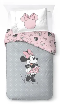 Produktbild von Disney Minnie One of a Kind 100% Baumwolle Kinderbettwäsche-Set 135x200 cm Einzelbettgröße - Bettbezug + Kissenbezug 50x70 cm