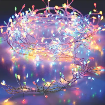 Image de Guirlande Lumineuse Câble Argenté, 100 Microled Multicouleur 1,5m
