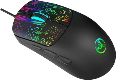 Produktbild von Kabelgebundene Gaming-Maus mit 3600DPI Farbige Hintergrundbeleuchtung 6-Tasten für PC/Desktop Computer/Laptop Schwarz