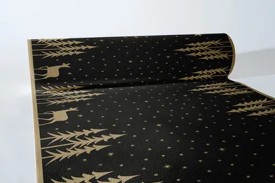 Produktbild von Airlaid Tischläufer Liane in schwarz, 40 cm x 24 m , 1 Stück - Mank - Tischband Weihnachten festlich
